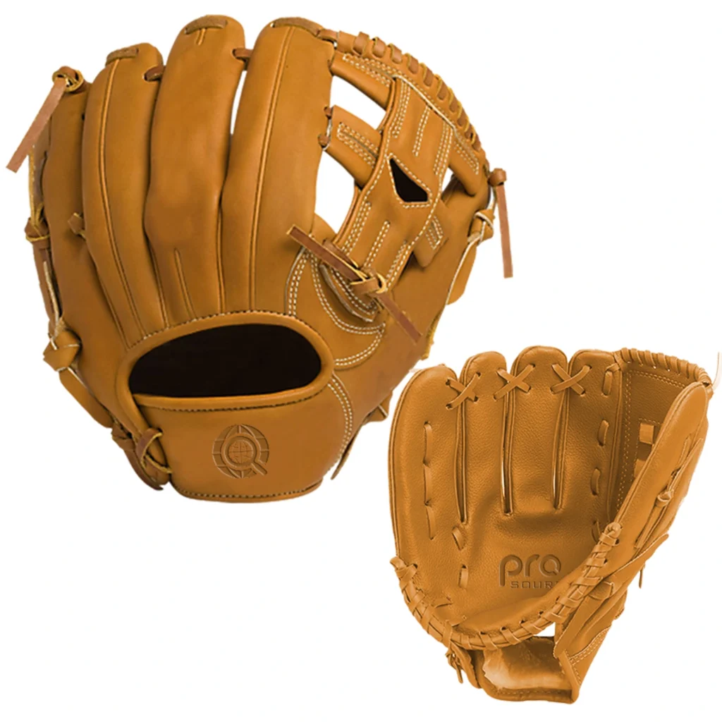 Tan leather baseball gloves made by gloves manufacturers in Pakistan